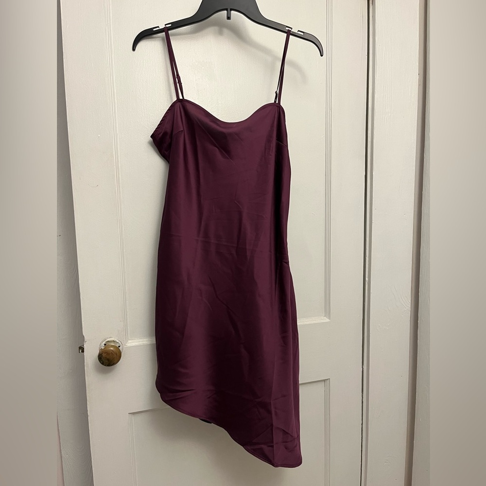 Dark purple silk dress